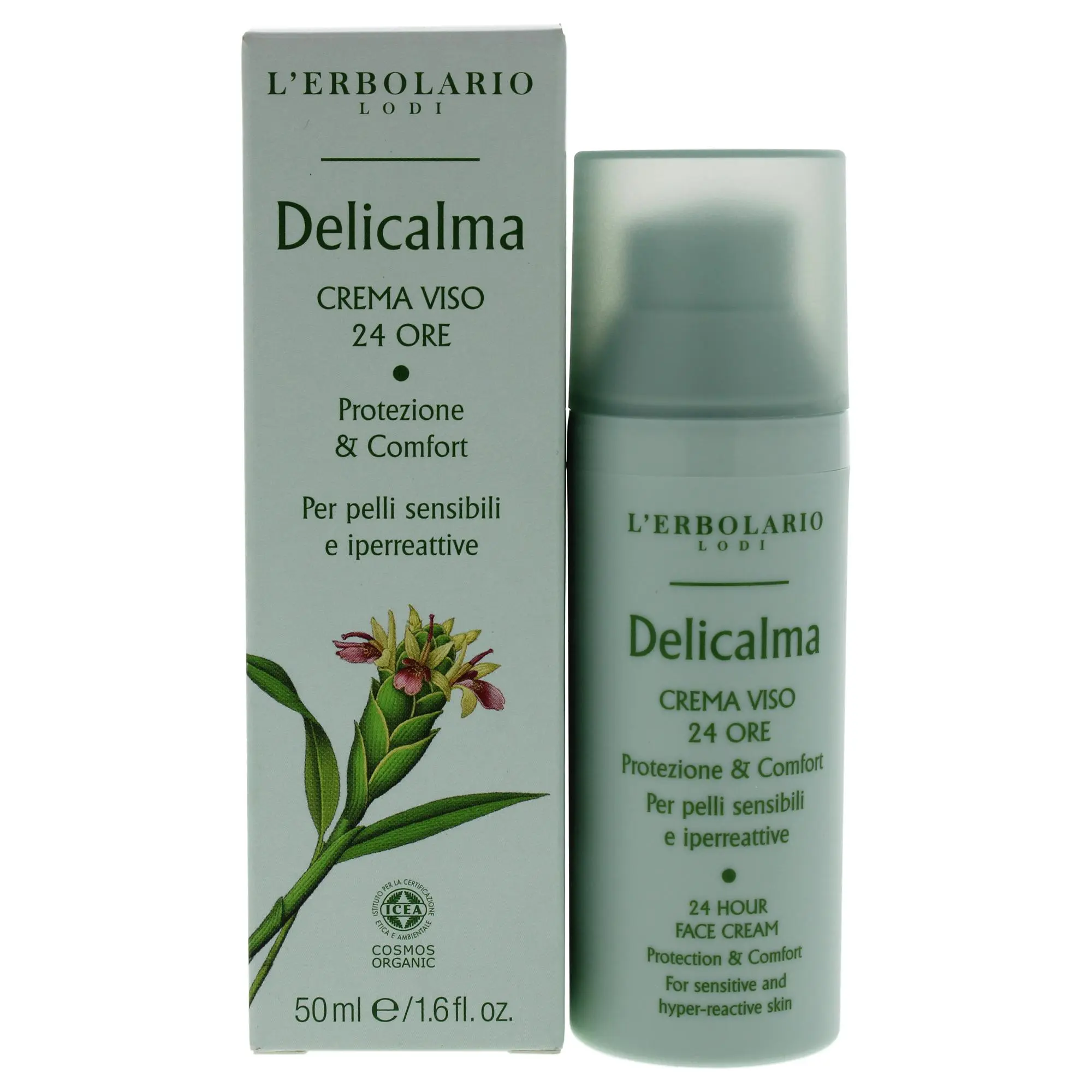 L'Erbolario Delicalma 24-Hour Unisex Face Cream - 1.6 oz Standard Size Daily Moisturizer for Long-Lasting Hydration, Moisturizers