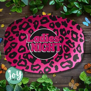 Ladies Night Pink and Black Leopard Print Platter