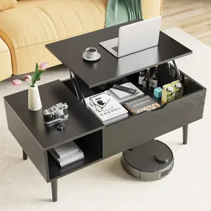 Adjustable Height Lift Top Coffee Table with Storage, Casual Dining Table, Desk with Assembly Required, Instructions and Tools Included