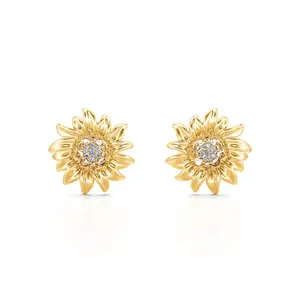 Jeulia "Sunshine" Sunflower Sterling Silver Earrings