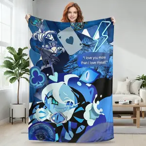 【Flannel Blanket】Shadow Milk Cookie Run Kingdom Cartoon Print Flannel Blanket - Cozy Plush Throw with Contemporary Look, 200x150cm Thin Plush Quilt for Indoor Home Sofa Use,summervibes