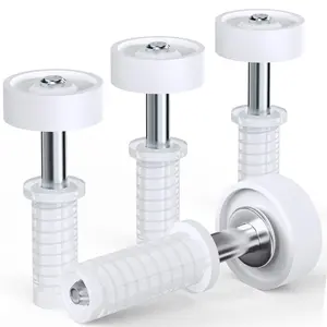Bifold Door Hardware Closet Guide Wheels, 4 Pack 7/8" Top Rollers Bi Folding Door Repair Kit Parts for Sliding Barn Accordion Cabinet Bedroom French Shower Laundry Hidden Pocket Hardware