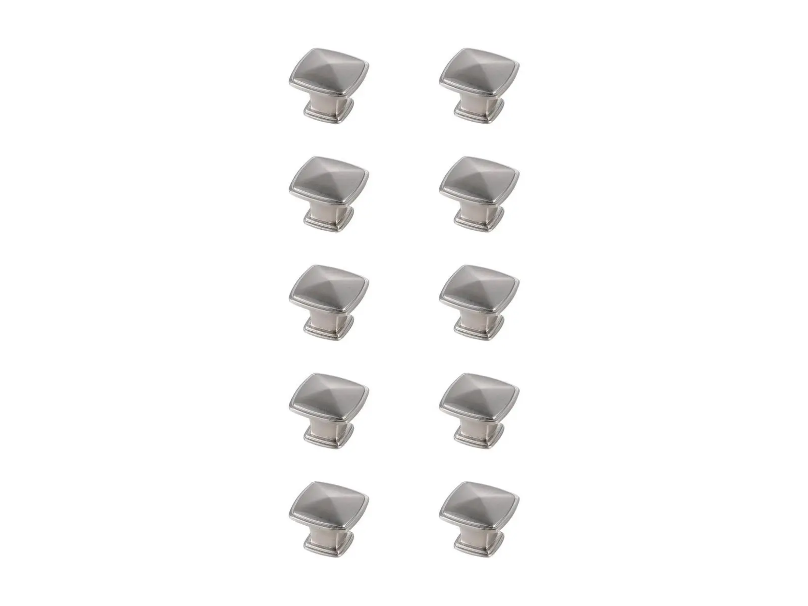 212 MAIN KB2023-NK-10PK 1.2 in. Modern Marcel Square Door Knob Multipack, Brushed Nickel, Pack of 10, Brush Nickel