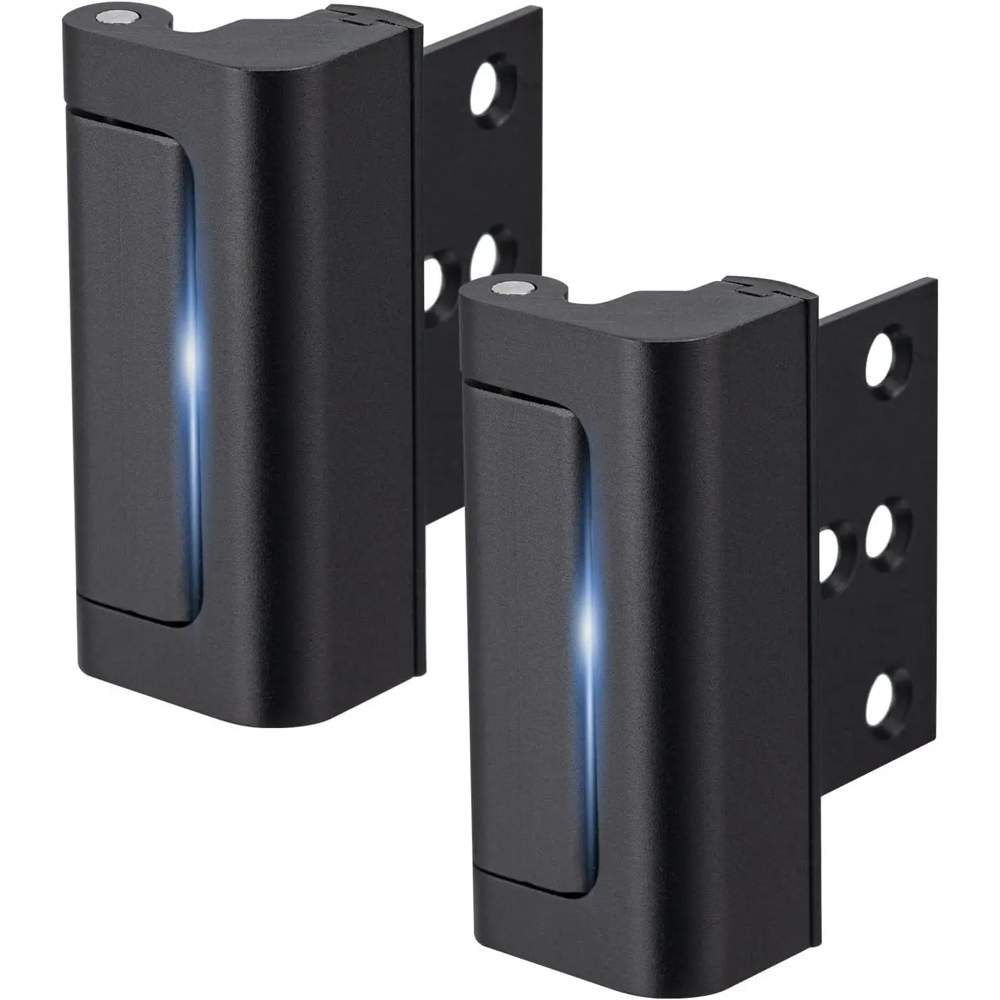 2 Pack   Door Lock,Childproof Door Reinforcement Lock,with 3" Stop Withstand 800 lbs,for Inward Swing Doors,Night  Safety Metal Flip Lock Deadbolt Latch (Black)