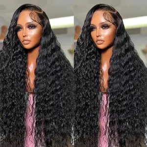 EpyIsm Hair 13x6 Lace Front Water Wave Human Hair Wig Pre plucked With Natural Hairline 150% Density HD Transparent Lace Frontal Wig