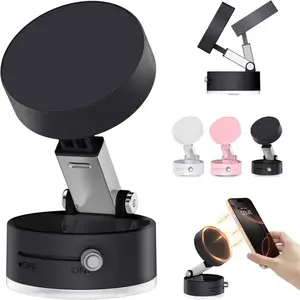 Vacuum Magnetic Suction Phone Holder, 2026 New Magnetic Suction Phone Mount, Foldable Portable Double-Sided Vacuum Magnetic adsorption Adjustable Mobile Phone Holder for All Phones, Magnetic Smartphone Holder, Adjustable Phone Stand
