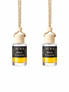 SALE NOW AURA 2 Car Air Freshener Diffuser 8ml – Long Lasting Hanging Auto Fragrance with Natural Wood Cap, Premium Glass Bottle, Strong Aroma for Car, Office & Small Spaces – Dragon Blood, Vanilla, Mahogany & More