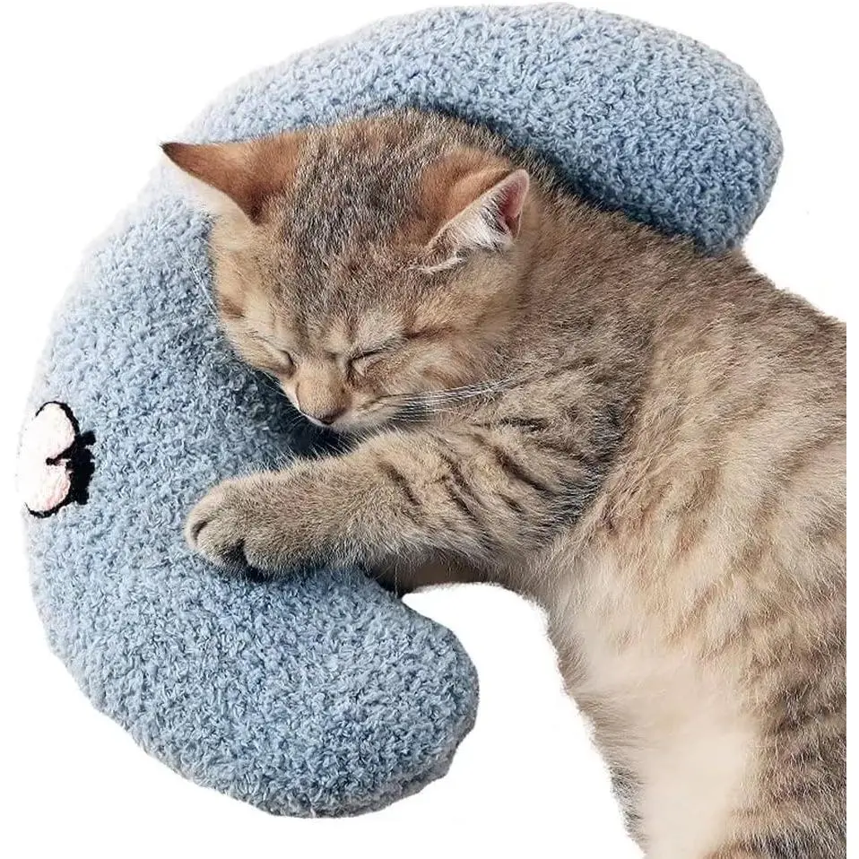 Ultra Soft Fluffy Half-Donut Cat Pillow Calming Pet Toy for Joint Relief, Better Sleep, Machine Washable – Home & Festive Party Supplies Gift