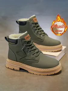 Men's Winter Snow Outdoor Boots, Non-Slip Sole, Hiking Shoes for Cold Weather, Durable Casual Boots for Autumn & Winter
