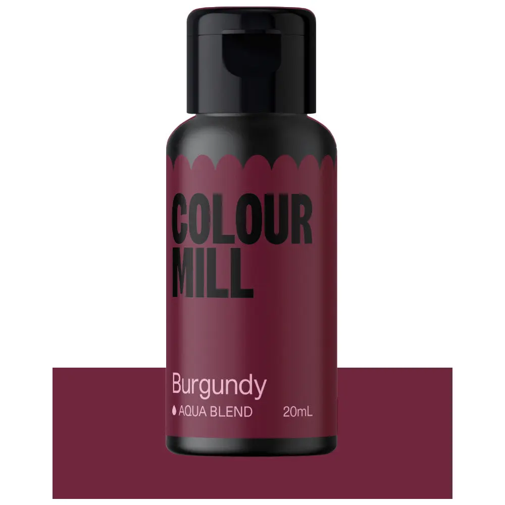 Colour Mill Aqua Blend Water-Based Food Coloring 20 Milliliters, Burgundy