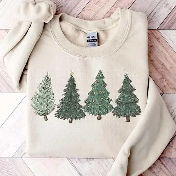 Christmas Tree Sweatshirt, Holiday Sweater, Winter Crewneck Pullover, Festive Christmas Sweatshirt for Women, Cozy Xmas Sweater, Matching Family Outfit