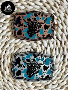 Cow and Cowhide Design Acrylic Laser Engraved Hat Patch