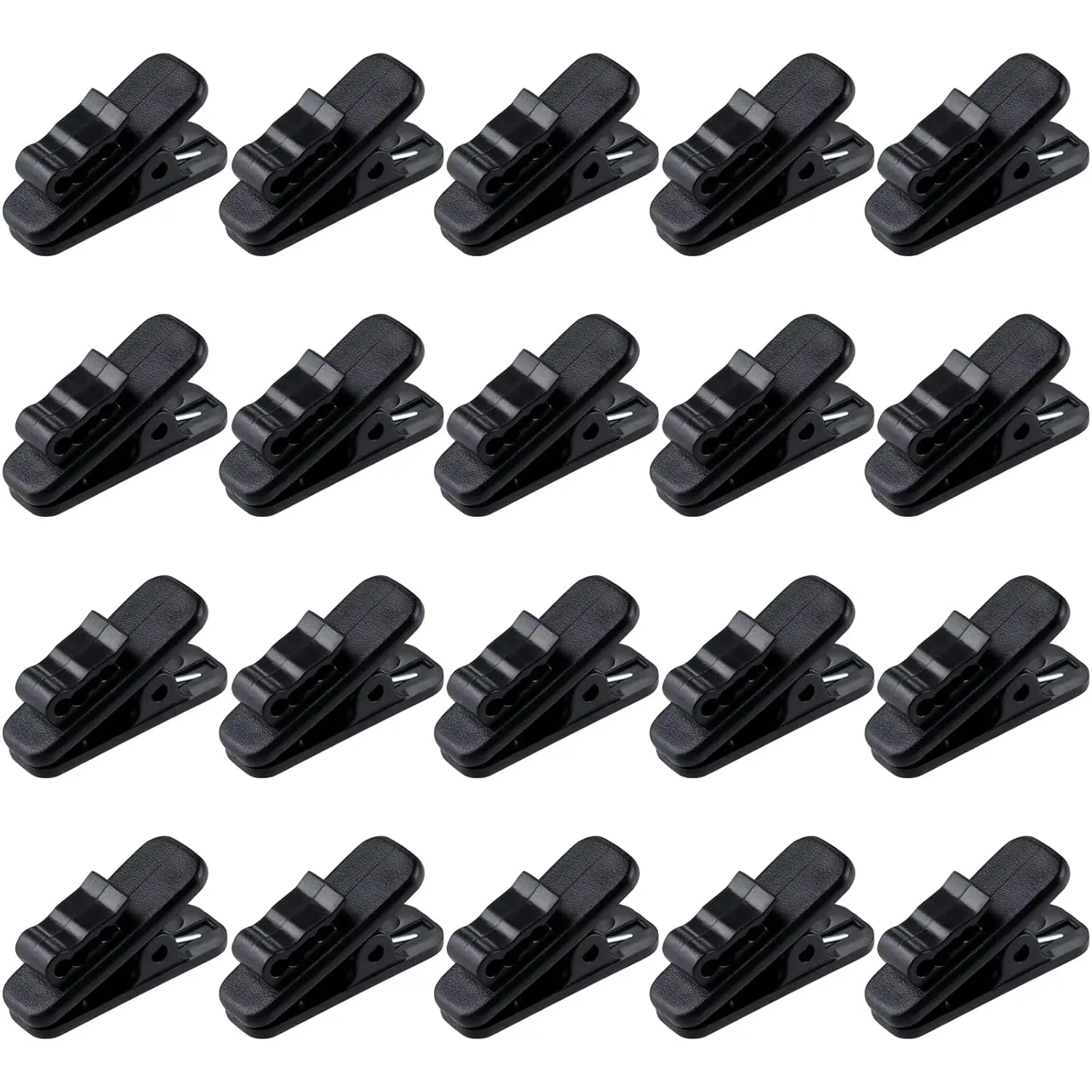 Headphone Clip,Small  Clothing Clips,Earbud Clip to Keep Earphone/Microphone Cord in Place for 1.5mm Wire Diameter Round Wire Earphone 1 Inch Length,20Pcs (Black)