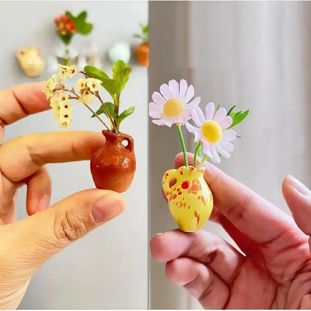 Creative Vase Design Fridge Magnet Gift, 8 Counts/set Mini Ceramic Vase Refrigerator Sticker, DIY Refrigerator Magnet, Suitable for Friends, Decor, Ceramic Vase Magnets, Colorful Home Decoration, Fridge Flower Magnets Creative Vase Design Fridge Magnet Gift, 8 Counts/set Mini Ceramic Vase Refrigerator Sticker, DIY Refrigerator Magnet, Suitable for Friends, Decor, Ceramic Vase Magnets, Colorful Home Decoration, Fridge Flower Magnets