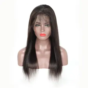 100% Human Hair Straight Full Lace Wig 180% Density