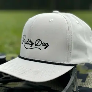 Cream Script Rope Snapback Hat for Men or Women