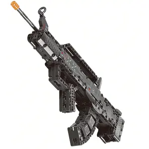 Block Toy 95 Block Gun, Gift Collection Desktop Display, Boys' Favorite Toy, Christmas Birthday Present, Building Blocks