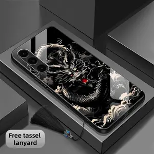 Suitable for [Galaxy S24 Fe] Tassel Dragon new fashion high-quality glass protective case with tassel lanyard for free, affordable, anti-fall and anti-fingerprint 995