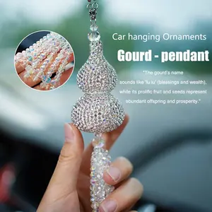 bling bling car accessories car decor for women car mirror hanging accessories bling car accessories for women mirror hanging accessories for your car Elegant and light luxury diamond-encrusted crystal gourd car pendant