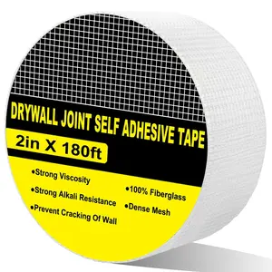 Drywall Joint Mesh Tape 2"x180 Ft, Self-Adhesive  Fiberglass Drywall Repair Tape for Wall Crack and Seam Patch,White