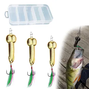 3pcs Metal Wobble Fish Lure Spoon Fishing Sequins Hard Baits Spinners Baits for Trout Walleyes Bass - Metal Material, Lifelike Swimming Actions for Fishing