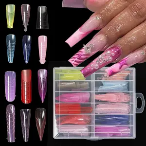 144pcs Nail Forms for Acrylic Nails, Acrylic Nail Extensions, Multi Color Nail Extension Forms Kit, Builder Gel & Poly Gel Nail Forms, Nail Art Manicure Salon Supplies