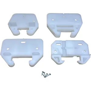 Plastic Drawer Guides Back Plates (Choose Your Size) New Replacement for Kitchen Dresser Furniture Drawer Track Guide Includes All Hardware 4 per Pack (Adjustable 1" to 1-1/2" x 5/16")