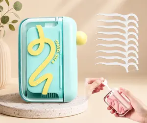Moisture-Proof Automatic Floss Pick Dispenser — Portable, Refillable, and One-Touch Pop-Up Floss Case. A Cute Travel Floss Holder Suitable for Home, Office, and Travel Use.
