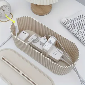 Large Capacity Cable Storage Box with Lid, Fashion, Space-Saving Design, Ideal for Desk and Home Office, Durable Wire Organizer, Cord Organizer