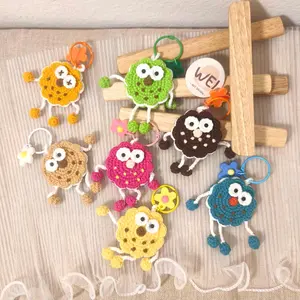 Crochet COOKIE Keychain, Cookie Bag Pendant, Hnadmade Kawaii Cute Keychain, Gift for Her, Amigurumi Knitted Bag Charm