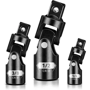 Universal Joint Set 3 count, 1/2" 3/8" 1/4" Drive Socket Adapter Set,  CR-V Steel Swivel Socket Set, Access Fasteners at Any Angle