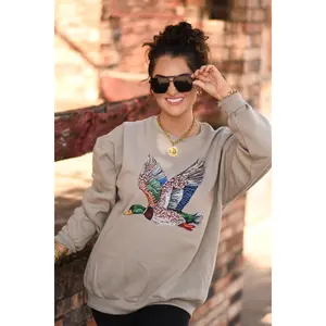 Faux Rhinestone Duck Sweatshirt