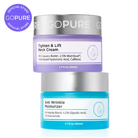 GOPURE Wrinkle Remedy Set - Neck Cream + Anti-Wrinkle Moisturizer