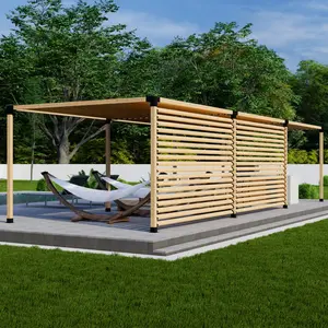 Kit for a Pergola With Side Privacy Walls