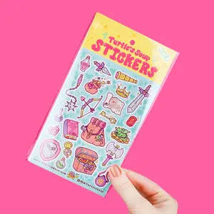 Turtle's Soup Dungeon Adventure Glitter Laptop Decal Sticker Sheet Decor Decorative
