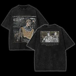 Retro Vintage A Knight of the Seven Kingdoms Double Side Shirt – Game of Thrones Prequel Fantasy Series Cotton T-Shirt, Washed Tee, Tank Top, Hoodies, Sweatshirt, Dunk and Egg Medieval Knight Merch, Oversized Y2K Streetwear, Gift for GOT Fans