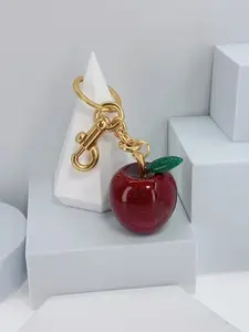 Creative Crystal Apple Keychain, Elegant Fashion Women's Bag Charm, Car Key Ring, Beautiful Small Gift, Stylish Accessory, Keychain Accessories, Fruit Keychain, Keychain For Purse