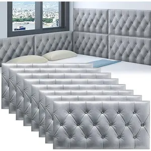 8pcs Bedroom 3D Anti-Collision Wall Pads, Self-Adhesive Bed Headboard Pad, Decorative Protection Board, Easy Peel and Stick