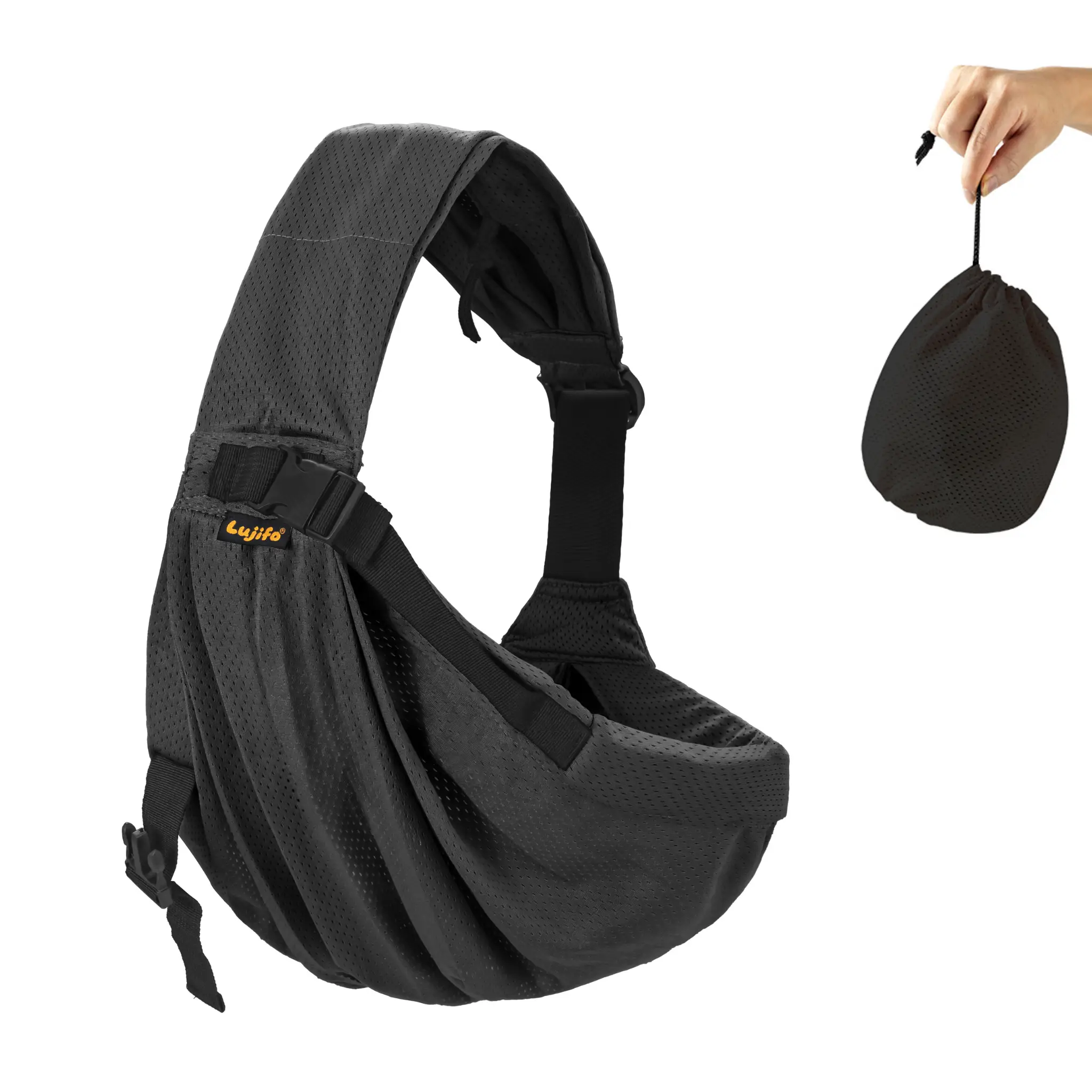 LUJIFO Breathable Mesh Baby Sling Carrier – Lightweight, Foldable Design, Suitable for Newborns and Toddlers