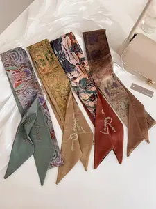 Women's Elegant Fabric Hairband Set, Random Print Bow Design, Perfect Gift for All Seasons, Decorative Accessories for Bags & Scarves, Hairwraps