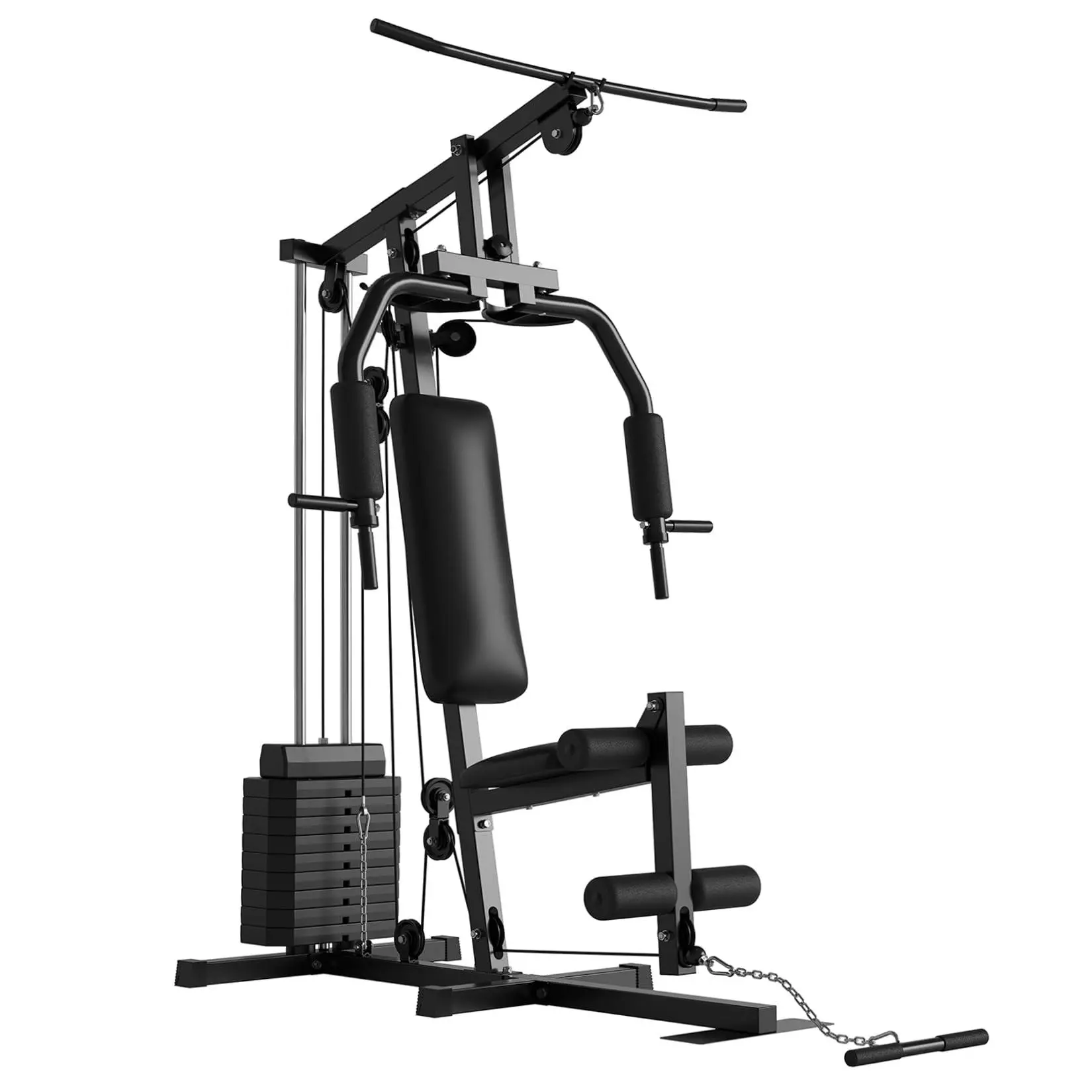GARVEE Multifunctional Home Gym Machine - Full Body Workout Station with 100LB Weight Stack, LAT Pulldown, Chest Press & Leg Extension, Compact Strength Training Equipment for Home Use