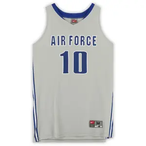 Air Force Falcons Team-Issued #10 Gray Jersey with Blue Numbers from the Basketball Program - Size M