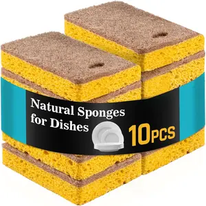 10 count  Sponges for Dishes - Biodegradable Sponges Kitchen  Dish Sponge Non-Scratch Sponges for Cleaning Kitchen