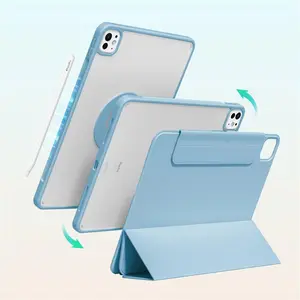 Case for iPad Air 11 10.9 Pro 11 12.9 inch Magnetic Case for iPad mini 6 7th Gen Rotate 360°Detachable Back Case, iPad Tablet Accessories, Tablet Casing,Blue