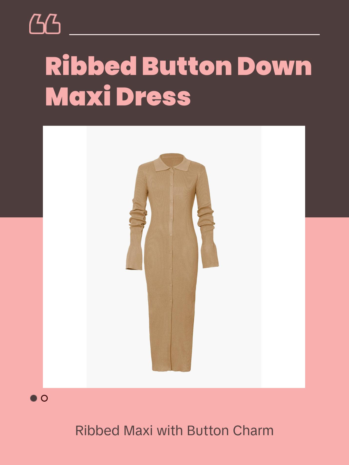 shell sleeve ribbed button down maxi dress Shell Sleeve Ribbed Maxi Dress | Color: Green | Size: M