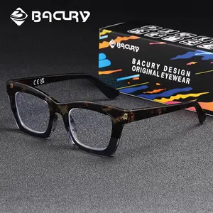 BACURY Unique Tortoiseshell Color Scheme For Men'S And Women'S High Definition Reading Glasses With Square Frame For Daily Reading And Writing. Comfortable Nose Support, Full Support, No Pressure Sensation