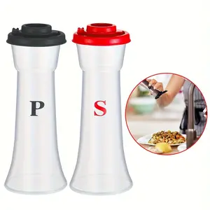 Salt & Pepper Shaker Set, 2 Counts/Set Salt Shaker with Lid,Hourglass Salt & Pepper Shaker for Kitchen, Restaurant & Camping, Kitchen Gadget, Spice Container, Trendy Summer Gift