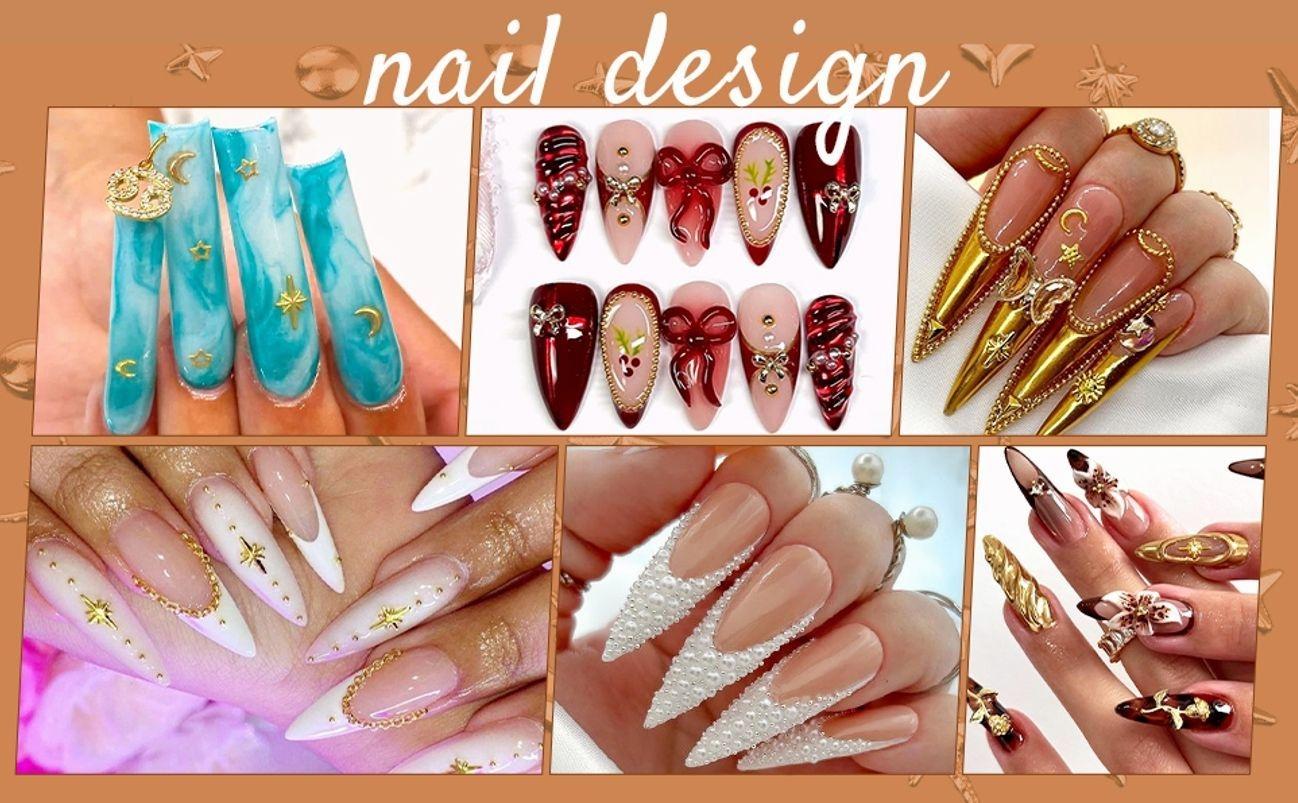 2640Pcs 3D Star Nail Charms, Gold & Silver Multi-Shapes Metallic Nail Art Gems and Small Round Caviar Beads, Craft Jewels Nail Rhinestones Accessories Manicure Decor with Tweezers and Pick-up Pencil