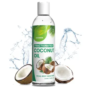 100% pure fractionated coconut oil, liquid coconut oil, lightweight and nourishing, suitable for moisturizing the skin, face, hair, and body care, Moisturizing Body Oils -220ml