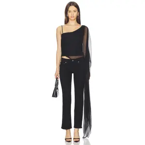 EB Denim Tess Layered Top in Black
